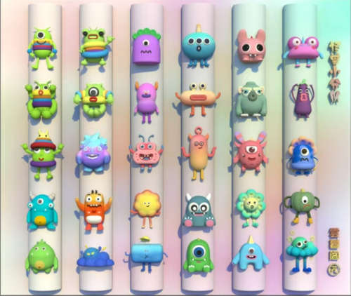 Yunmu Pavilion Monster Squad Family Silicone Nail Art Mold.