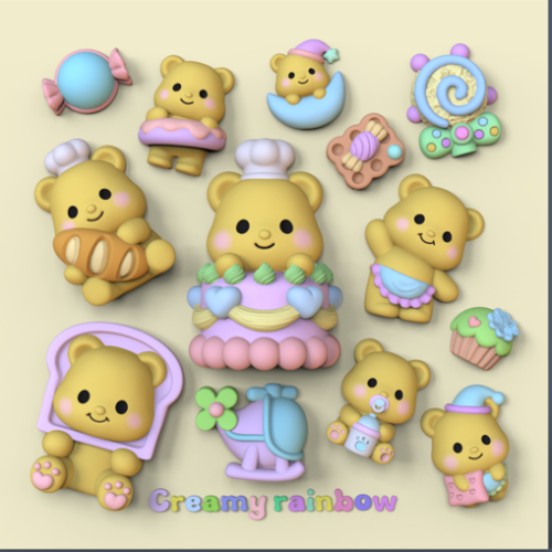 Yunmuge Butter Bear Hole Shoe Buckle Mold (Cream Glue Mold)